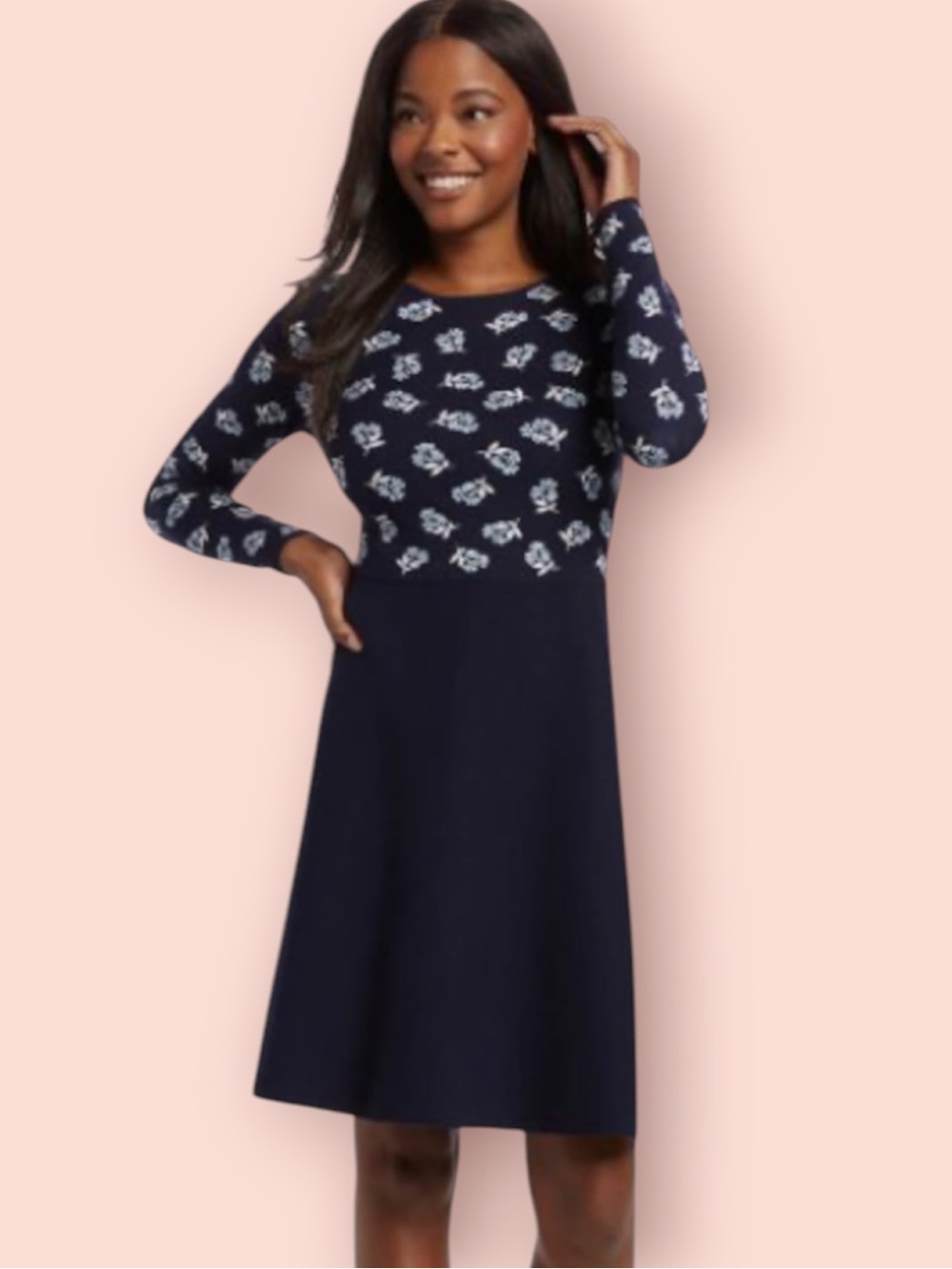 DRAPER JAMES Floral Knit Dress